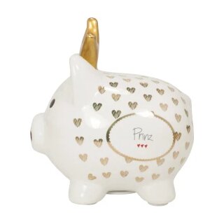 Sparschwein mit Golddruck " Prinz"
