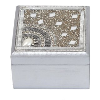 Pailletti Box silber 10x10 cm