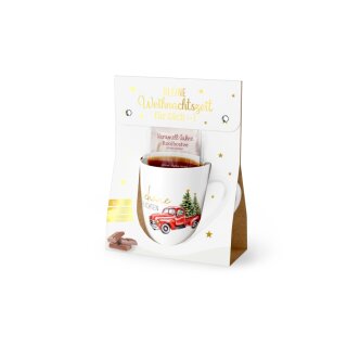 Auszeit Geschenkset Becher 250 ml, Tee und Schokolade " Pick Up "
