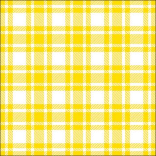 Serviette 33 x 33 cm  3 lagig, 20 Stück pro Packung Checkered pattern yellow  FSC Mix  "AMBIENTE