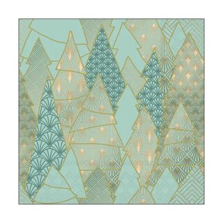 Serviette 33 x 33 cm  3 lagig, 20 Stück pro Packung  Luxury tree mint FSC Mix"AMBIENTE