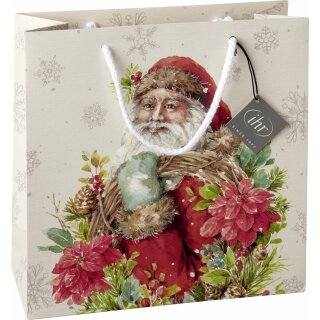 Geschenktasche B 25 x H 25 x T 10 cm IHR " Santa´s Wreath cream "