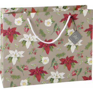 Geschenktasche  B 26 x H 32 x T 11 cm  IHR " Christmas Florals  "