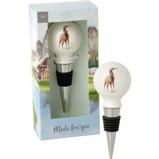 Flaschenverschluss, MOUNTAIN WILDLIFE green  IHR Kugel aus Keramik, Verschluss aus Edelstahl & Silkon