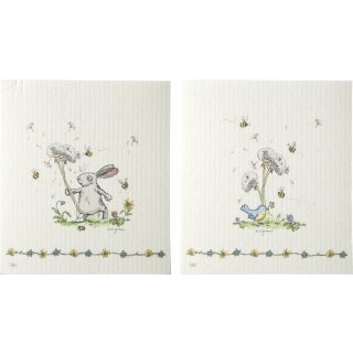 Spültuch 2 / Set, 17 x 19 cm SUMMER PRESENTS IHR 70% Zellulose, 30% Baumwolle