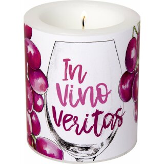 Windlicht Kerze ( VINO ROSSO ) IHR, H 10 cm, D 9 cm