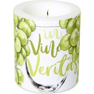 Windlicht Kerze ( VINO BIANCO ) IHR, H 10 cm, D 9 cm