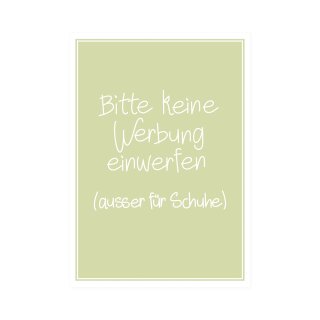 Postkarte Hoch "Bitte keine Werbung einwerfen außer für Schuhe "