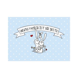 Postkarte Quer  " Unsere Familie ist die Beste "