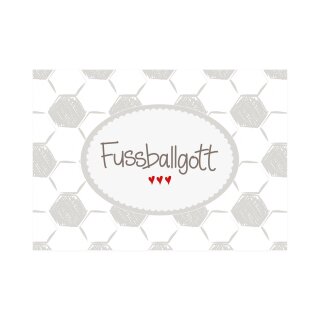Postkarte Quer " Fussballgott "
