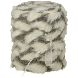 Stoff Band "Tarent", L200cm, B10cm, weiß-grau