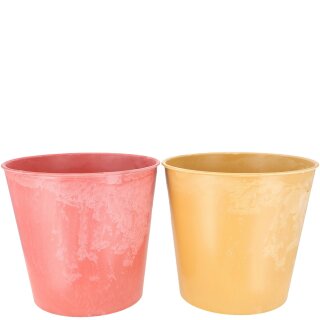 Kunststoff Kübel "Style", 2 Farben, D23cm, H20,5cm, D-unten: 17,5cm, melone, curry