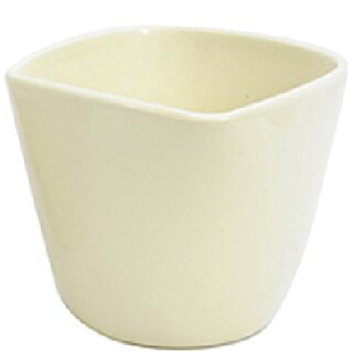 Keramik Kübel "Cielo", D13cm, H12cm, für TO13, creme glanz  Glasurware, quadratisch