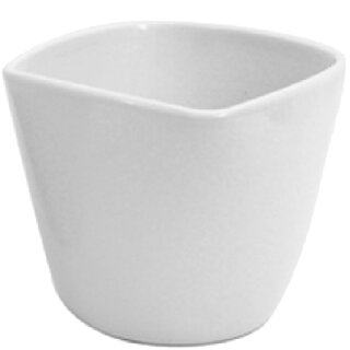 Keramik Kübel "Cielo", D19cm, H17,5cm, für TO17, weiß glanz  Glasurware, quadratisch