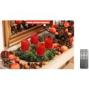4er LED Adventskranzkerzen ROSSO inkl. Fernbed.4x...