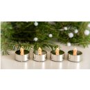 4er LED Teelichte RIGA, 8x8x4 cm (silber metallic /...