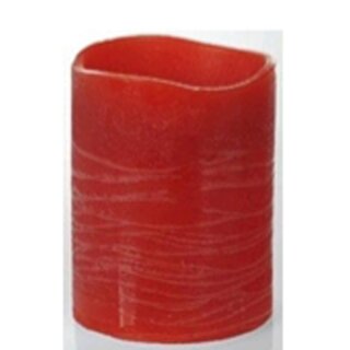 LED Kerze PARVO, Ø7,5x10 cm (rot / Echtwachs )