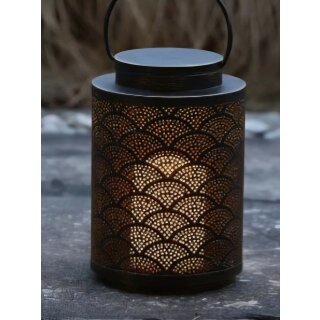 LED Outdoor Laterne CORDEL, Ø15,5x25 cm (schwarz / Metall) mit LED Kerze