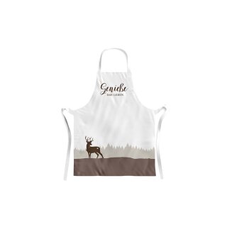 Schürze Baumwolle Maße: 78 cm x 68 cm  Geniesse Leben #1