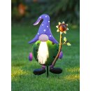 LED Solar Wichtel Samoa violetter Hut