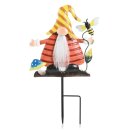 LED Solar Wichtel Samoa gelber Hut