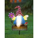 LED Solar Wichtel Samoa roter Hut