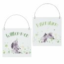 Schild Hasenalarm, 2 sort., Hase, Blume, Wort, B 20,00...