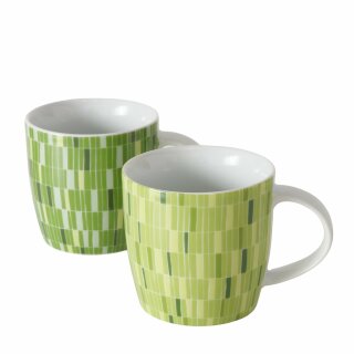 Becher Glaze, 2 sort., 330 ml, Sp&uuml;lmaschinengeeignet, Einfarbig, Geometrisch, Rundumdruck, Gr&uuml;n