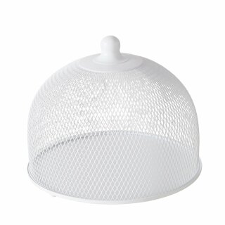 Insektenschutzhaube Lutea,D 25 cm  H 17,00 cm, Eisen, Einfarbig, Wei&szlig;