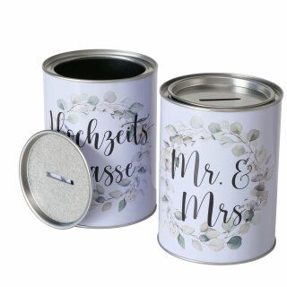 Spardose Eukana, 2 sort., Rund, H 14,00 cm, D 10,00 cm, Eisen