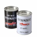 Spardose Traumauto, 2 sort., Rund, H 13,30 cm, D 10,00...