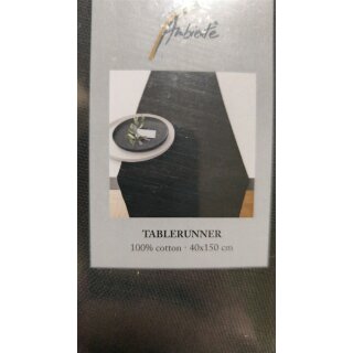 Tischl&auml;ufer  40x150 cm Uni black fog 100 % Baumwolle AMBIENTE