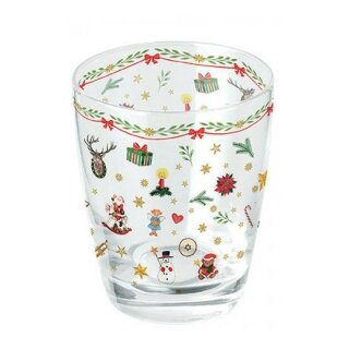 Wasser Glass 0.25 L Ornament all over red