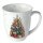 Becher - Mug - Tasse Tee / Kaffee Becher Bone China 0,4 L; 10,5 cm Hoch- &Oslash;9,5cm  DECORATED CHRISTMAS TREE AMBIENTE