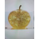 LED Dekoapfel POMO &Oslash; 16 cm ( gold  / Glas) mit 15...