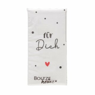 Taschent&uuml;cher Foryou, H 2,20 cm, Gepunktet, Mehrfarbig, Spruch/Text, Schwarz, Rot, Wei&szlig;