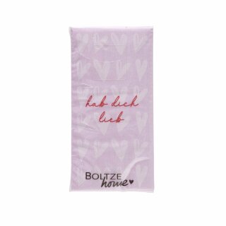 Taschent&uuml;cher Lieb H 2,20 cm, Mehrfarbig, Motiv, Spruch/Text, Hellrosa, rot, wei&szlig;