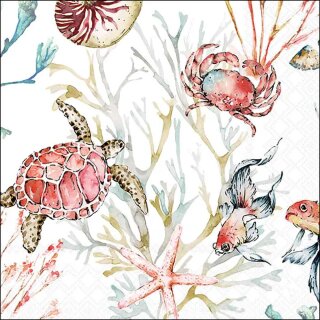 Geschirrtuch 100% Baumwolle 50 x 70 cm  SEA ANIMALS AMBIENTE