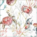 Geschirrtuch 100% Baumwolle 50 x 70 cm  SEA ANIMALS AMBIENTE