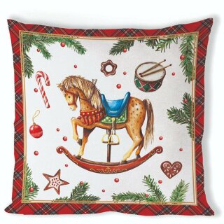 Kissenbezug 40 x 40 cm 100% Baumwolle CLASSIC ROCKING HORSE AMBIENTE