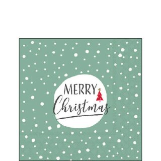 Serviette 25 x 25 cm  3 lagig, 20 St&uuml;ck pro Packung " Christmas snowflakes green FSC Mix "  AMBIENTE