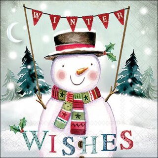 Serviette 33 x 33 cm  3 lagig, 20 St&uuml;ck pro Packung " Winter wishes FSC Mix"AMBIENTE