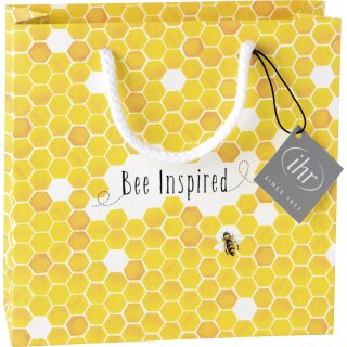 Geschenktasche " BEE INSPIRED yellow "; IHR 18 x 6 x 18 cm