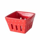 Schale Lilly, 2 sort., Rot, Weiß, Quadrat, Spülmaschinengeeignet, H 7,50 cm