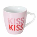 Jumbobecher Lovekiss, 2 sort., 480 ml, Spülmaschinengeeignet, Mehrfarbig, Spruch/Text, Rosa, Lila, Rot