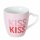 Jumbobecher Lovekiss, 2 sort., 480 ml, Spülmaschinengeeignet, Mehrfarbig, Spruch/Text, Rosa, Lila, Rot