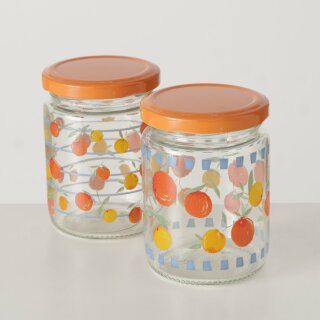 Vorratsglas Fruits, 2 sort., 240 ml, H 9,30 cm, D 7,00 cm, Eisen, Glas lackiert, PVC