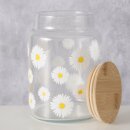 Vorratsglas Daisy, 890 ml, H 14,00 cm, D 10,00 cm, Bambus...