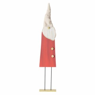 Figur Gomas, Weihnachtsmann, H 90,00 cm, Beige, Rot, Kiefer (Pinus spp.), MDF, Polyester