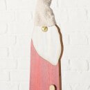 Figur Gomas, Weihnachtsmann, H 90,00 cm, Beige, Rot, Kiefer (Pinus spp.), MDF, Polyester